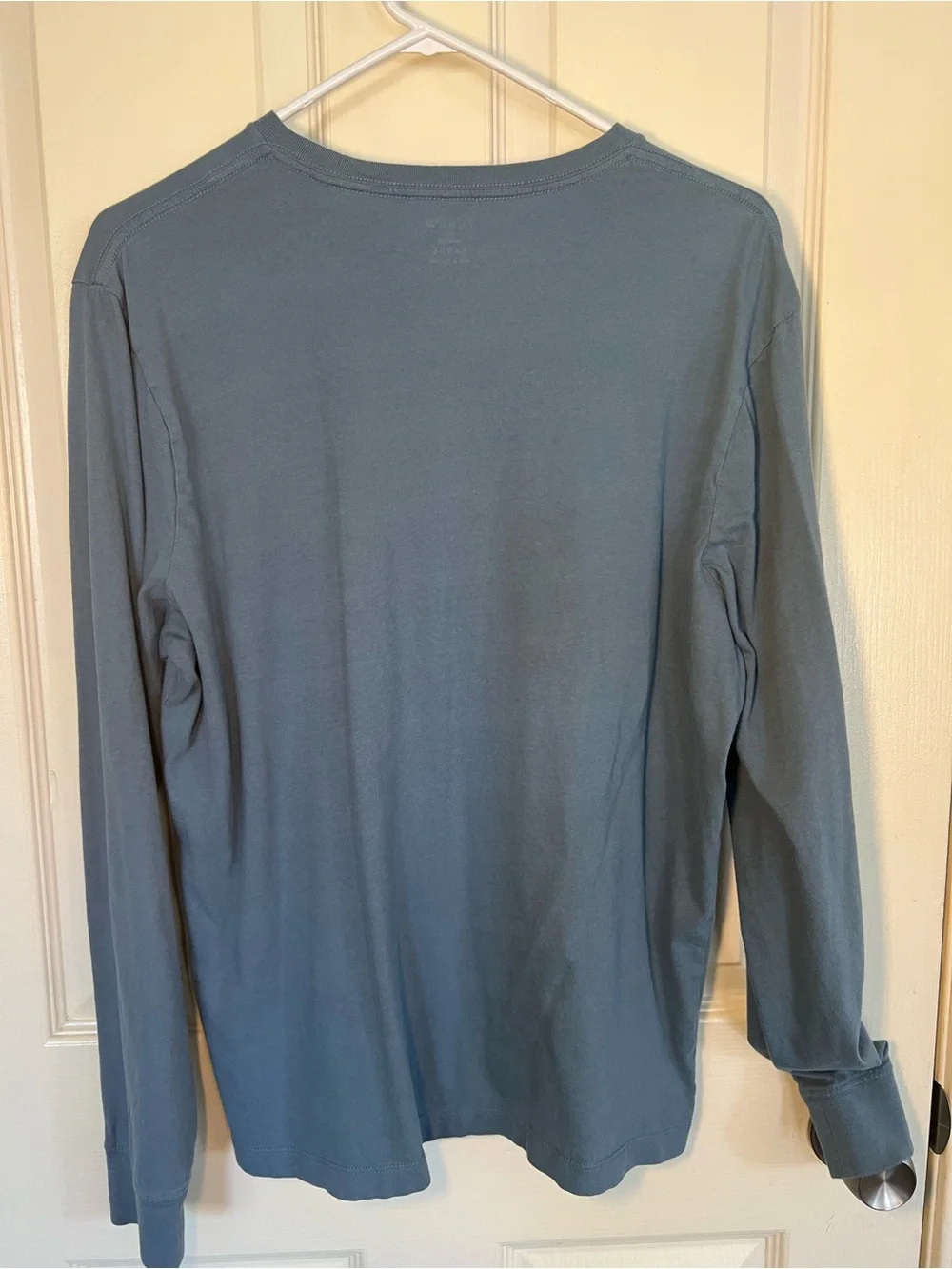 J.Crew Washed Cotton Long Sleeve Tee Blue Crewneck T-Shirt Size Large